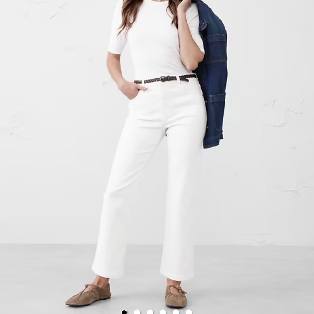 Banana Republic White Bootcut Cropped Pants